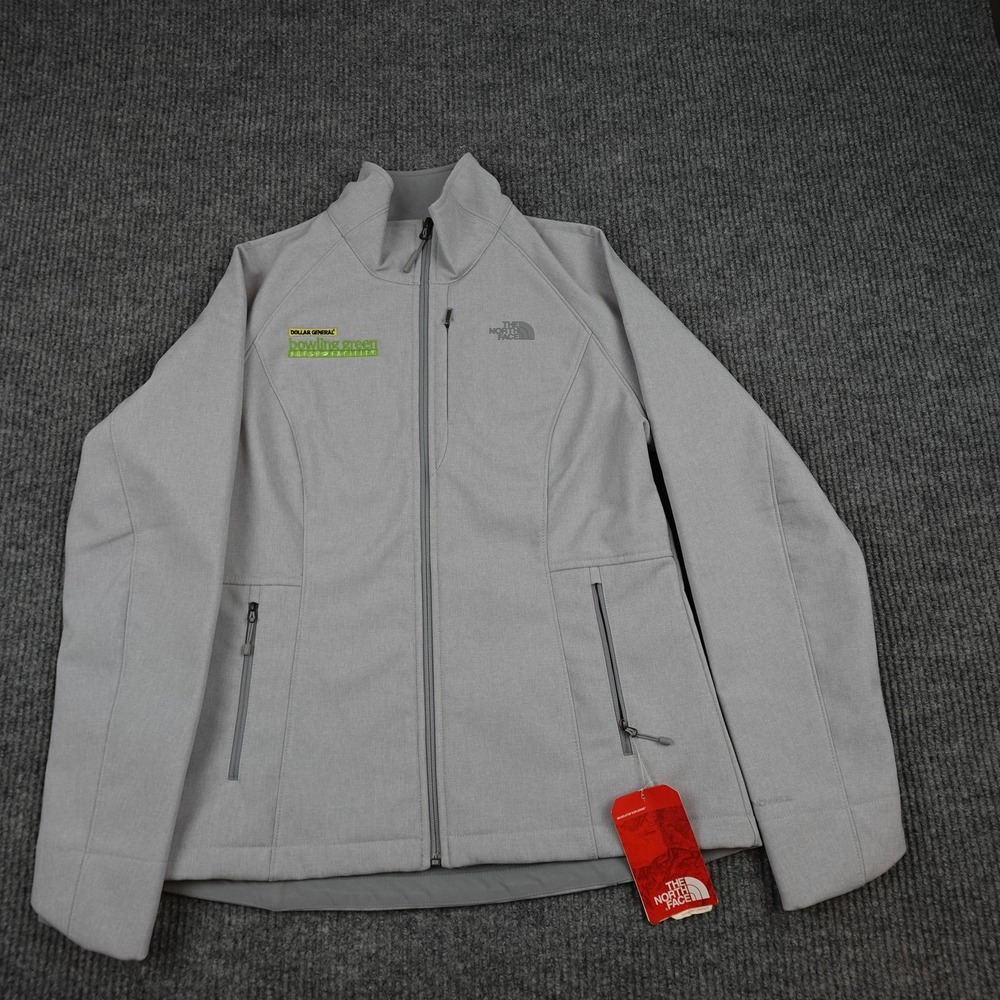 The North Face Apex Jacket Womens Large Gray Softshell Dollar General Logo
